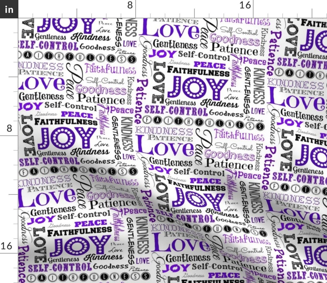 Fruit Scripture Christian Bible Words Peace Custom Printed Fabric by Spoonflower Various Fabrics by the Yard or Fat Quarter